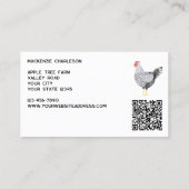Hen Chicken Poultry Egg Farm QR Code 名刺 (裏面)