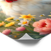 Hen in Flowers Digital ポスター (角)
