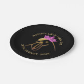 Hen in Pink Crown Bachelorette Party Custom ペーパープレート (アングル)