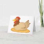 Hen Laying On A Nest Greeting Cards カード (正面)