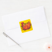 Hen on Nest Bright Farmyard Chicken スクエアシール