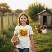 Hen on Nest Bright Farmyard Chicken Tシャツ