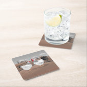 Hen & Rooster スクエアペーパーコースター (インサイチュ)