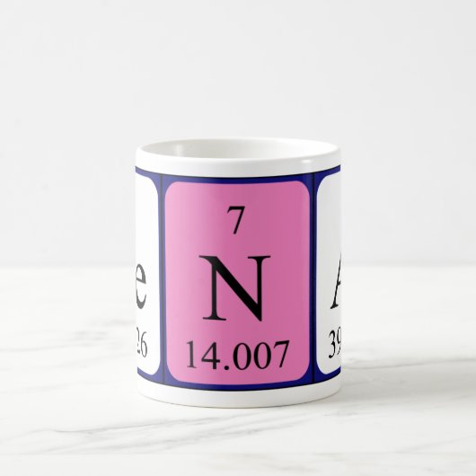 Henarの周期表の名前のマグ コーヒーマグカップ (中央)