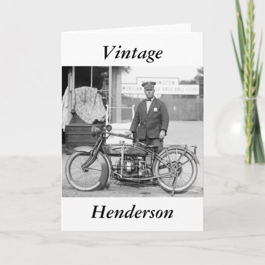 Hendersonの警察Motorcycle 1922年 カード (正面)