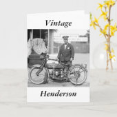 Hendersonの警察Motorcycle 1922年 カード (黄色い花)
