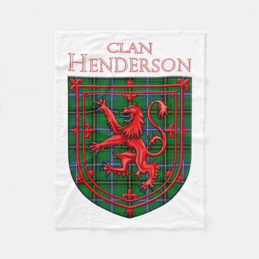 Henderson Tartan Scottish Plaid Lion Rampant フリースブランケット (正面)