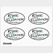 Hendersonville NC Raise Your Elevation Oval Sticke 楕円形シール (シート)