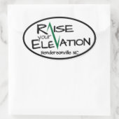Hendersonville NC Raise Your Elevation Oval Sticke 楕円形シール (バッグ)