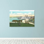 Hendrick Hudson Steamerのキングストンポイントビュー キャンバスプリント (インサイチュ (ウッドフロア))