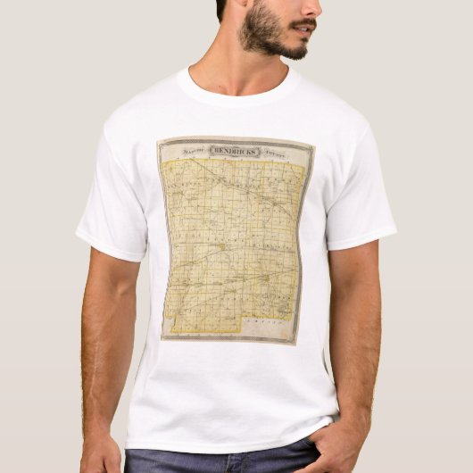 Hendricks郡の地図 Tシャツ (正面)