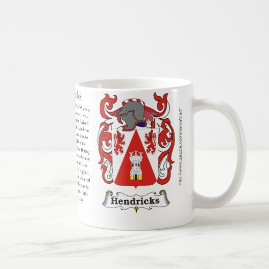 Hendricks、起源、意味および頂上 コーヒーマグカップ (右)