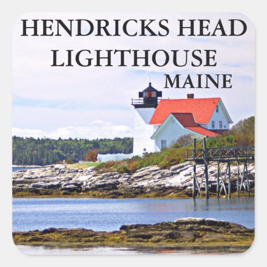 Hendricks Head Light house, Maine Stickers スクエアシール (正面)