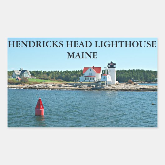 Hendricks Head Light house, Maine Stickers 長方形シール (正面)