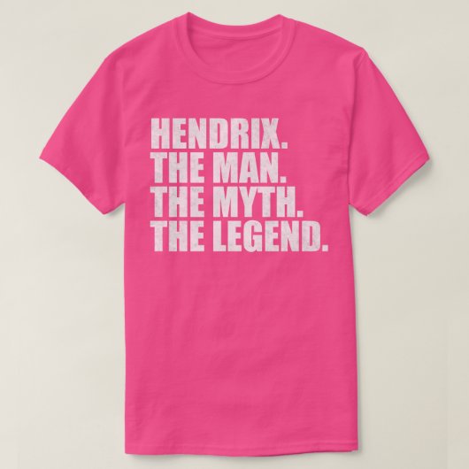 HendrixHendrixの名前Hendrixの名与え前 Tシャツ (デザイン正面)