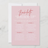 HENLEYピンクと赤のバチェロレッテドリンクのゲもしーム 招待状 (正面)