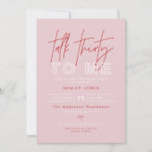 HENLEYモダンピンクレッドトーク私に30人誕生日 招待状 (正面)