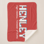 Henley少年の名前と意味ピクセル文字ゲーマー シェルパブランケット (正面)