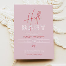 HENLEY Edgy モダン Pink & Red Girl Baby Shower