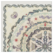 Hennaのスタイルの曼荼羅の生地 ファブリック (クローズアップ)