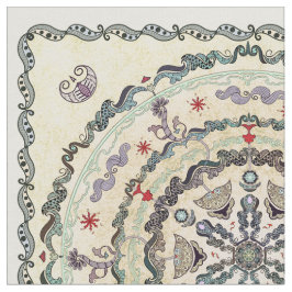 Hennaのスタイルの曼荼羅の生地 ファブリック