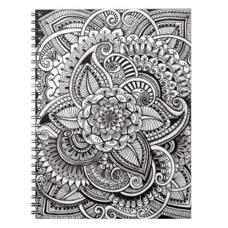 Hennaのスタイル(白の黒) ノートブック