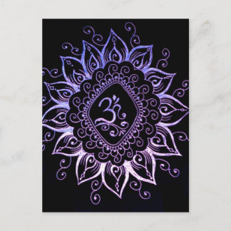 Hennaのヒンズー教の記号の郵便はがき ポストカード