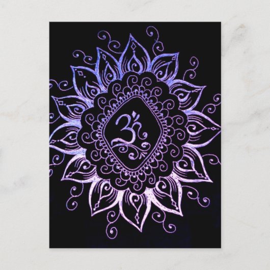 Hennaのヒンズー教の記号の郵便はがき ポストカード (正面)