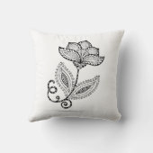 HennaのペイズリーのMehndiの落書き クッション (裏面)