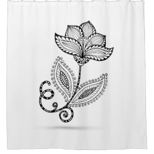 HennaのペイズリーのMehndiの落書き シャワーカーテン
