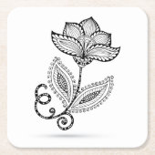 HennaのペイズリーのMehndiの落書き スクエアペーパーコースター (正面)