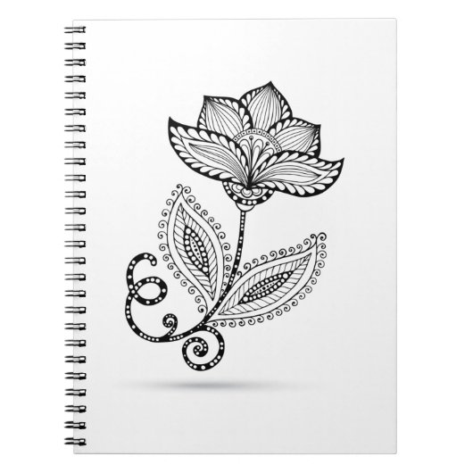 HennaのペイズリーのMehndiの落書き ノートブック (正面)
