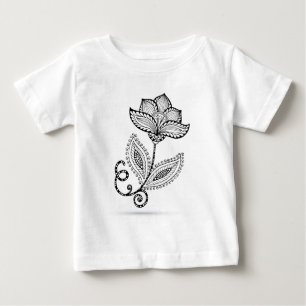 HennaのペイズリーのMehndiの落書き ベビーTシャツ