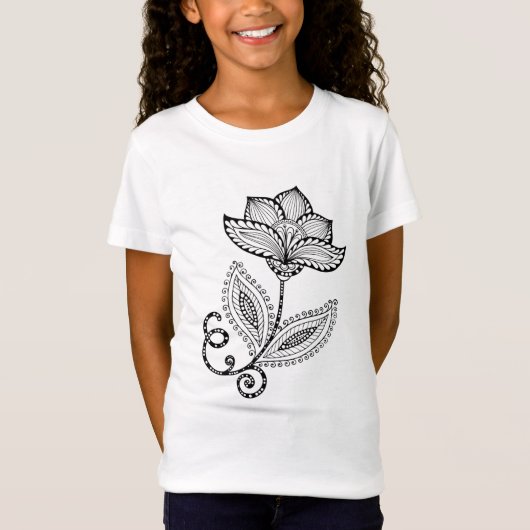 HennaのペイズリーのMehndiの落書き Tシャツ (正面)