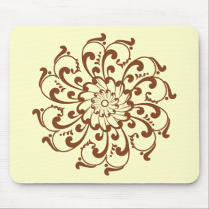 Hennaの渦巻の曼荼羅 マウスパッド