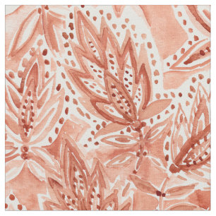 HENNAの習慣のBohoの植物の水彩画パターン ファブリック