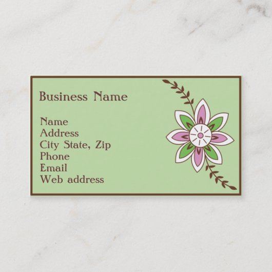 Hennaの花の名刺 名刺 (正面)