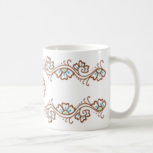 Hennaの花鎖のマグ コーヒーマグカップ (右)