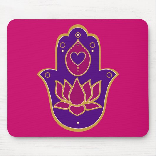 HennaのHamsaのはすピンク マウスパッド (正面)