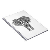 HennaのMehndiによって飾られるインドゾウ ノートブック (右側)