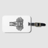 HennaのMehndiによって飾られるインドゾウ ラゲッジタグ (正面横)