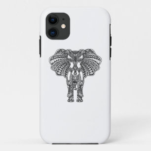 HennaのMehndiによって飾られるインドゾウ iPhone 11 ケース