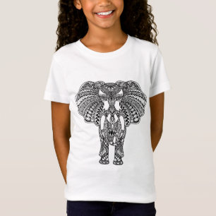 HennaのMehndiによって飾られるインドゾウ Tシャツ