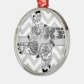 Hennaは4正方形のペイズリーの入れ墨のヴィンテージを渡します メタルオーナメント (左)