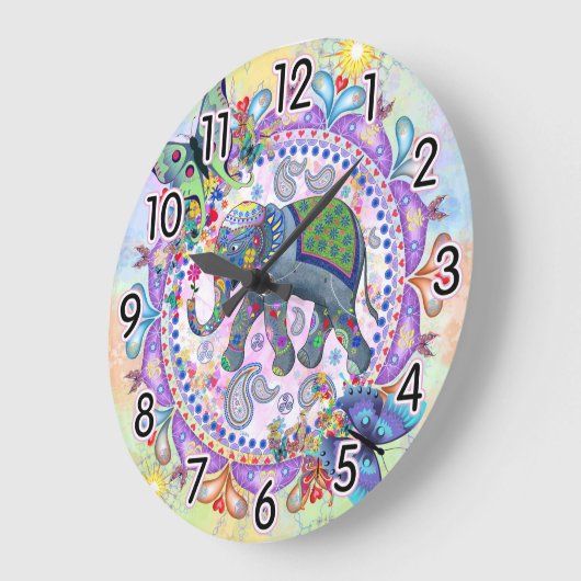 Henna象 ラージ壁時計 (傾斜)