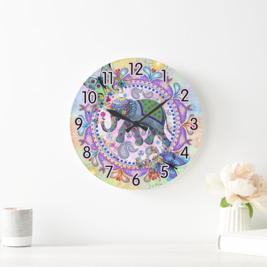 Henna象 ラージ壁時計 (ホーム)