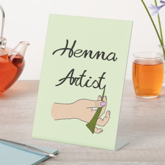 Henna ConeのHenna Artist 台座サイン (インサイチュ)