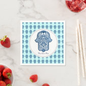 Henna Hand of Hamsa (Blue) スタンダードカクテルナプキン (インサイチュ)