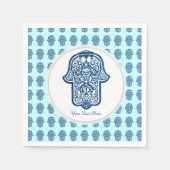 Henna Hand of Hamsa (Blue) スタンダードカクテルナプキン (正面)