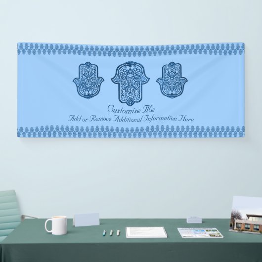 Henna Hand of Hamsa (Blue) 横断幕 (トレードショー)